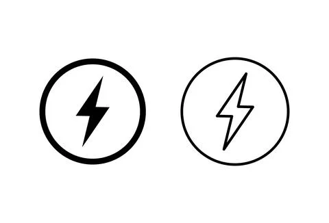 Power icon set. Power Switch Icon. Electric power Illustrazione stock