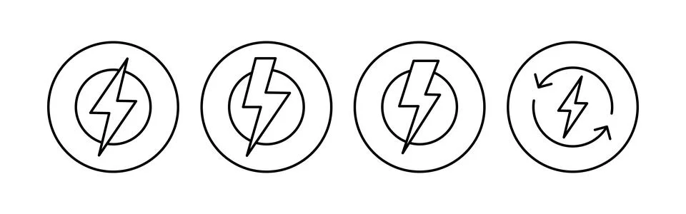 Power icon set. Power Switch Icon. Electric power Stock Illustration