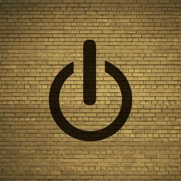 Power icon symbol Flat modern web design with long shadow and space for your  Ilustração Stock