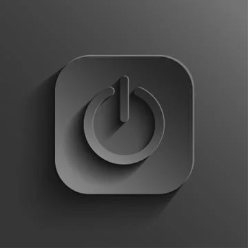 Power icon - vector black app button Stock Illustration