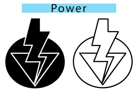Power icon vector, Energy sign, Power symbol, Lightning icon vector, Power .. Stock Illustration