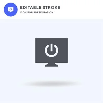 Power icon vector, filled flat sign, solid pictogram isolated on white, logo Illustrazione stock