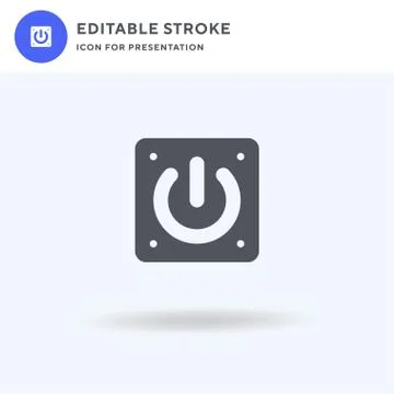 Power icon vector, filled flat sign, solid pictogram isolated on white, logo Stock Illustration