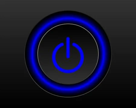 Power icon Vector Illustration isolated on black background. Stock Illustration