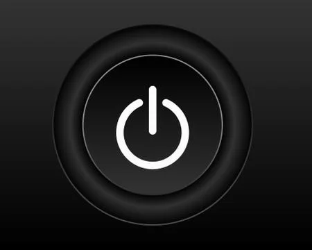 Power icon Vector Illustration isolated on black background. Stock Illustration