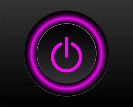 Power icon Vector Illustration isolated on black background. Illustrazione stock