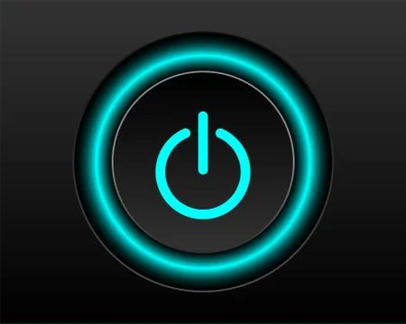 Power icon Vector Illustration isolated on black background. Stock Illustration