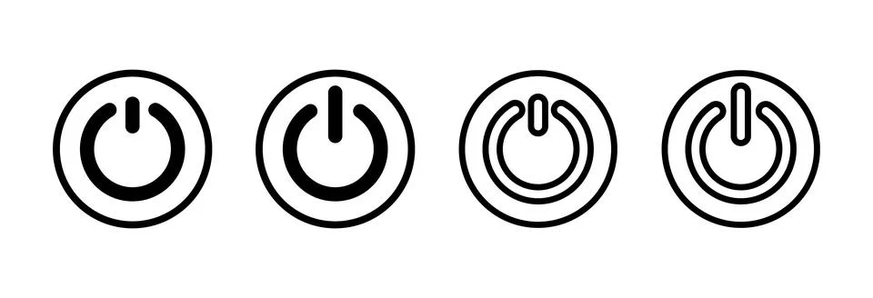 Power icon vector illustration. Power Switch sign and symbol. Electric power Illustrazione stock