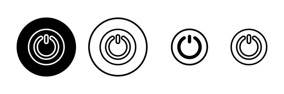 Power icon vector illustration. Power Switch sign and symbol. Electric power Ilustración de archivo