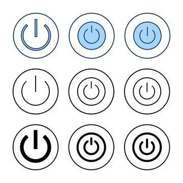 Power icon vector. Power Switch sign and symbol. Electric power Illustrazione stock