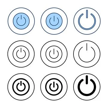 Power icon vector. Power Switch sign and symbol. Electric power Illustrazione stock