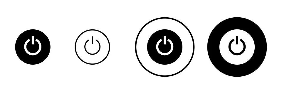 Power icon vector. Power Switch sign and symbol. Electric power Illustrazione stock
