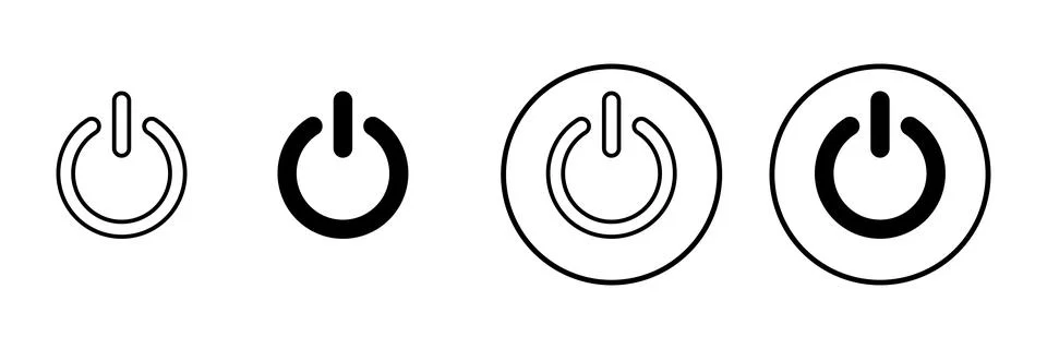 Power icon vector. Power Switch sign and symbol. Electric power Ilustração Stock