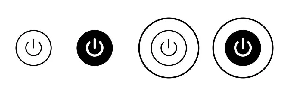 Power icon vector. Power Switch sign and symbol. Electric power Stock Illustration