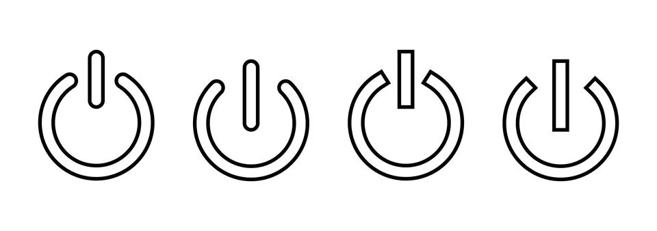Power icon vector. Power Switch sign and symbol. Electric power Illustrazione stock