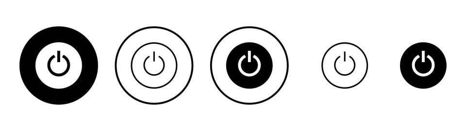 Power icon vector. Power Switch sign and symbol. Electric power Ilustración de archivo