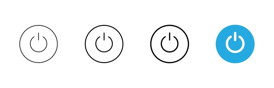 Power icon vector. Power Switch sign and symbol. Electric power Ilustración de archivo