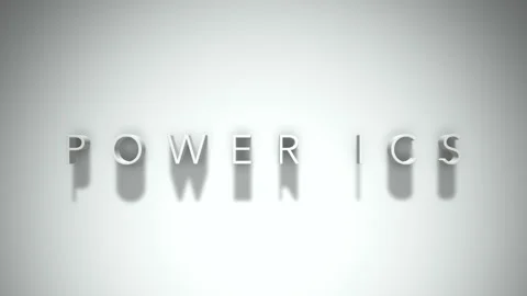 Power ICs 3D title animation with shadows on a white background Stock Footage 296627084