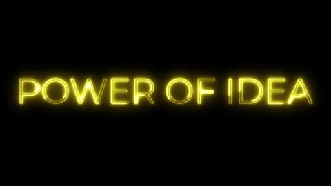 Power of Idea Neon Text Animation Video stock 318339128