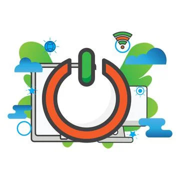Power illustration. Flat vector icon. can use for, icon design element,ui, we Ilustración de archivo
