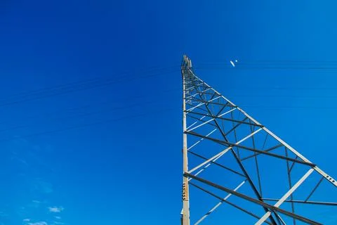 Power Infrastructure Close to New Development Project Stock Photos