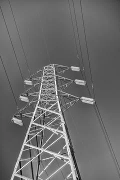 Power Infrastructure Close to New Development Project Stock Photos