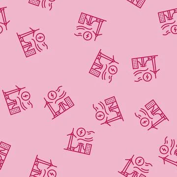 Power integration wind turbine line seamless pattern Stock Illustration