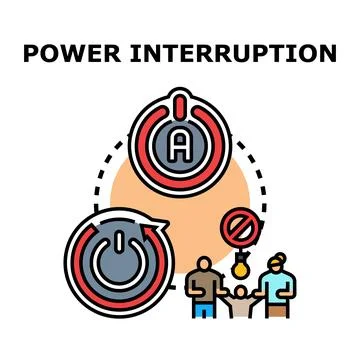 Power interruption concept illustrating electrical outage イラスト素材