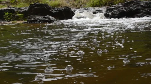 Power l waterfall and power river beauty nature Stock Footage 129453341