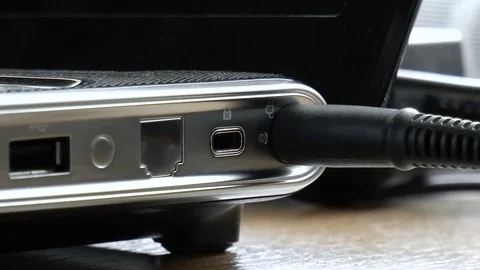 Power on the laptop Stock Footage 79851692