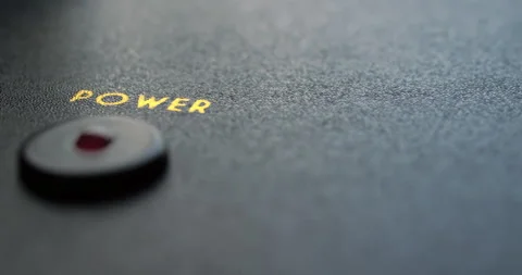 Power led switch on/off led indicator lamp of electronic device. Selective focus Stock-Footage 131301997