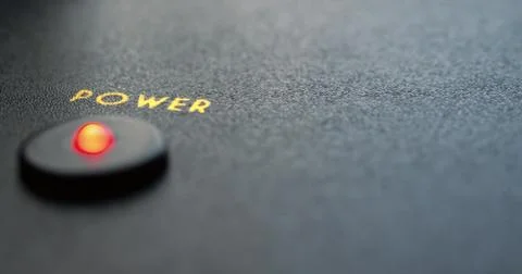 Power led switch on/off led indicator lamp of electronic device. Selective focus Stock Photos