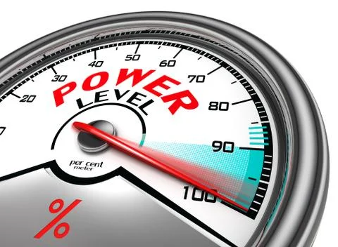 Power level conceptual indicator meter Stock Illustration