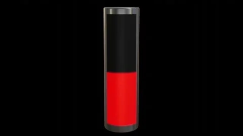 Power level rises in charging battery. 3d animation render Stock Footage 229671835