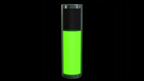 Power level rises in charging battery. 3d animation render Stock Footage 229671837