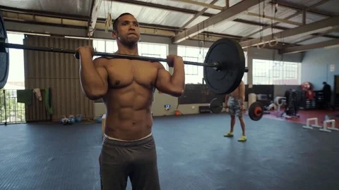 Power lifting in gym Stock Footage 71617034