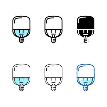 Power light bulb color variants icon vector Stock Illustration