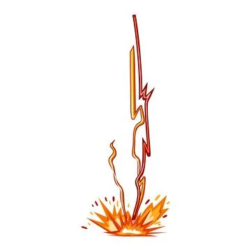 Power lightning effect cartoon vector illustration Stockillustratie