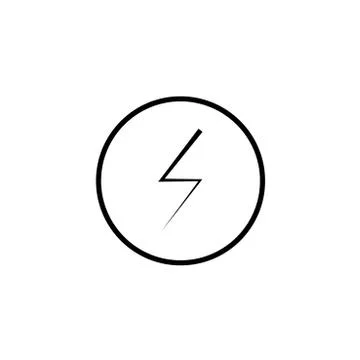 Power lightning logo icon. Vector black thunder bolt symbol isolated on trans 스톡 일러스트