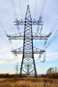 Power line closeup Stock Photos