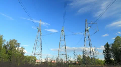 Power line communication timelapse 스톡 동영상 12455920