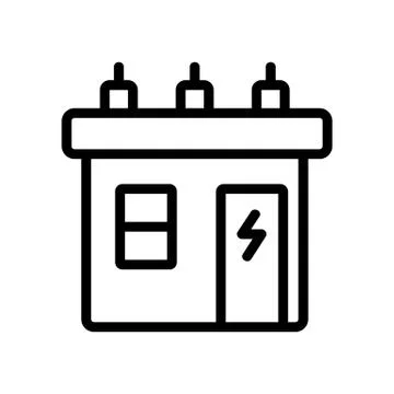 Power line control building icon vector outline illustration Ilustración de archivo
