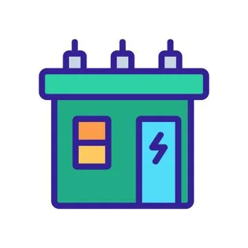 Power line control building icon vector outline illustration Ilustración de archivo