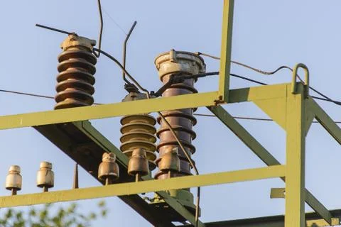 Power line elements, selective Stock Photos