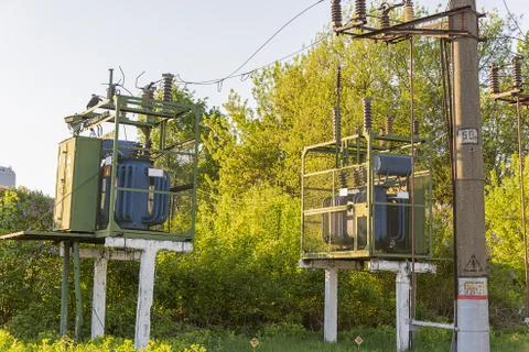 Power line elements, selective Stock Photos