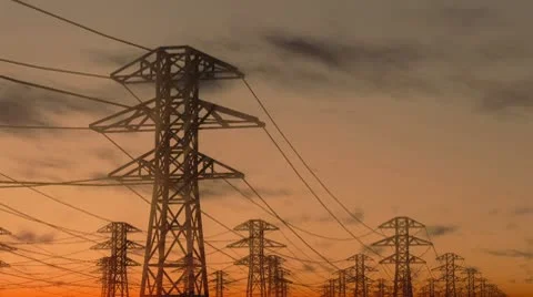 Power line Stock Footage 10610224