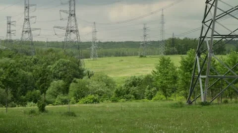Power line Stock Footage 11086160