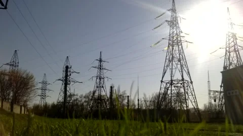 Power line Stock Footage 67450440