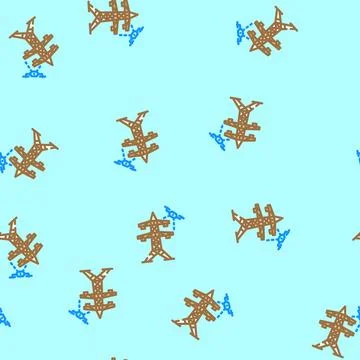 Power line inspection drone vector seamless pattern Illustrazione stock