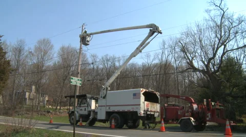Power line maintenance (1 of 4) Stock-Footage 3779202